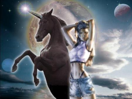FEMME ET CHEVALE